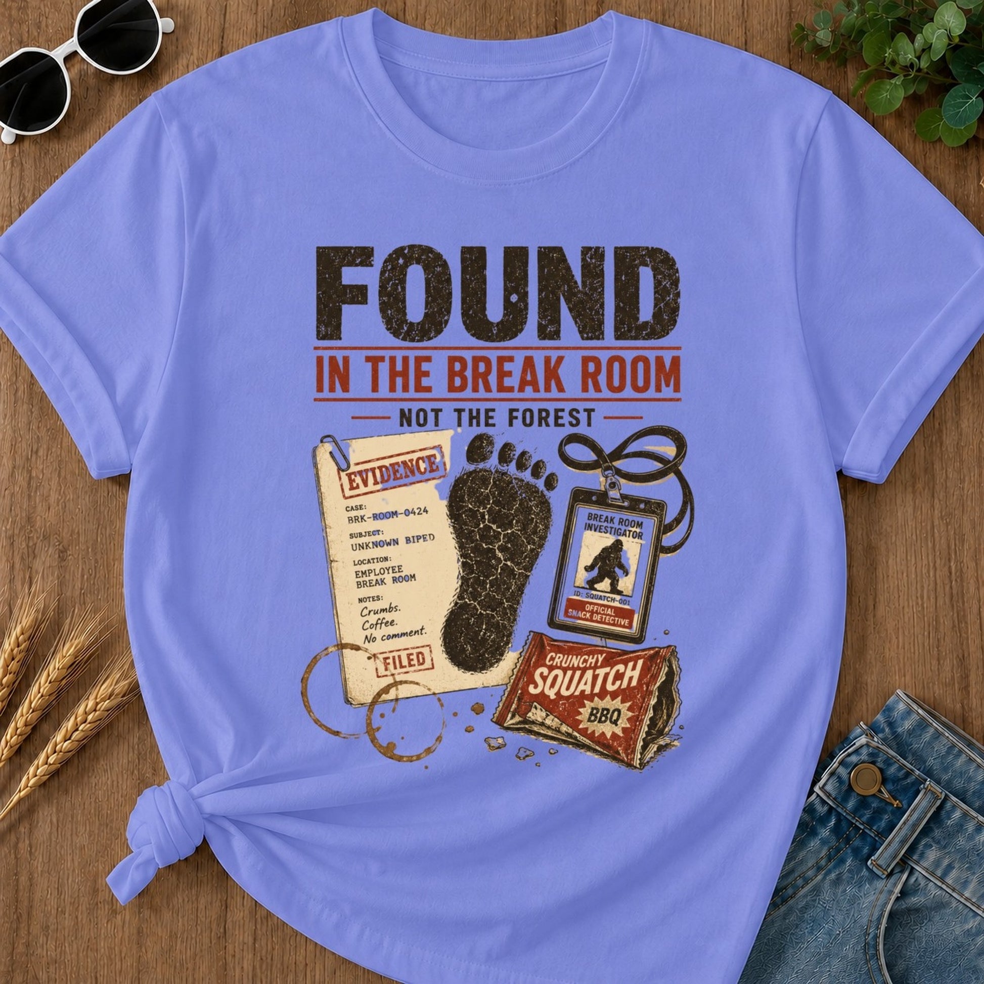 Found Break Room T-shirt - Flo Blue Mockup