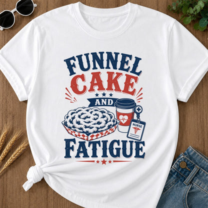 Funnel Cake Fatigue T-shirt - White Mockup