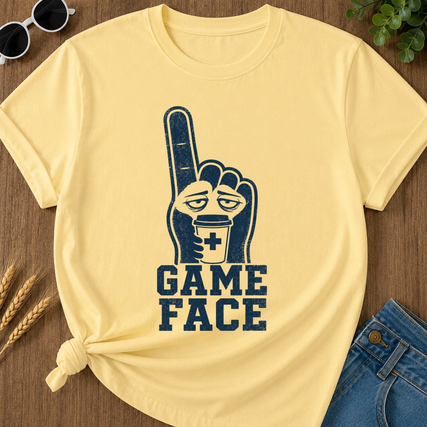 Game Face T-shirt - Butter Mockup