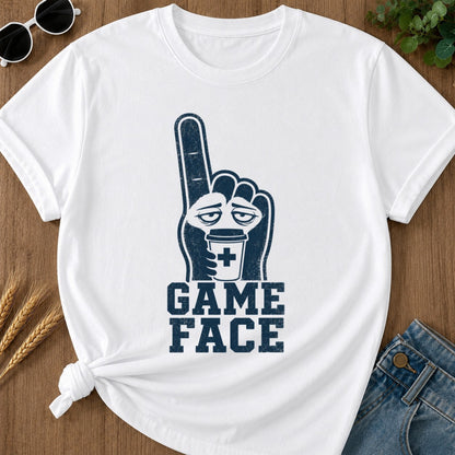Game Face T-shirt - White Mockup