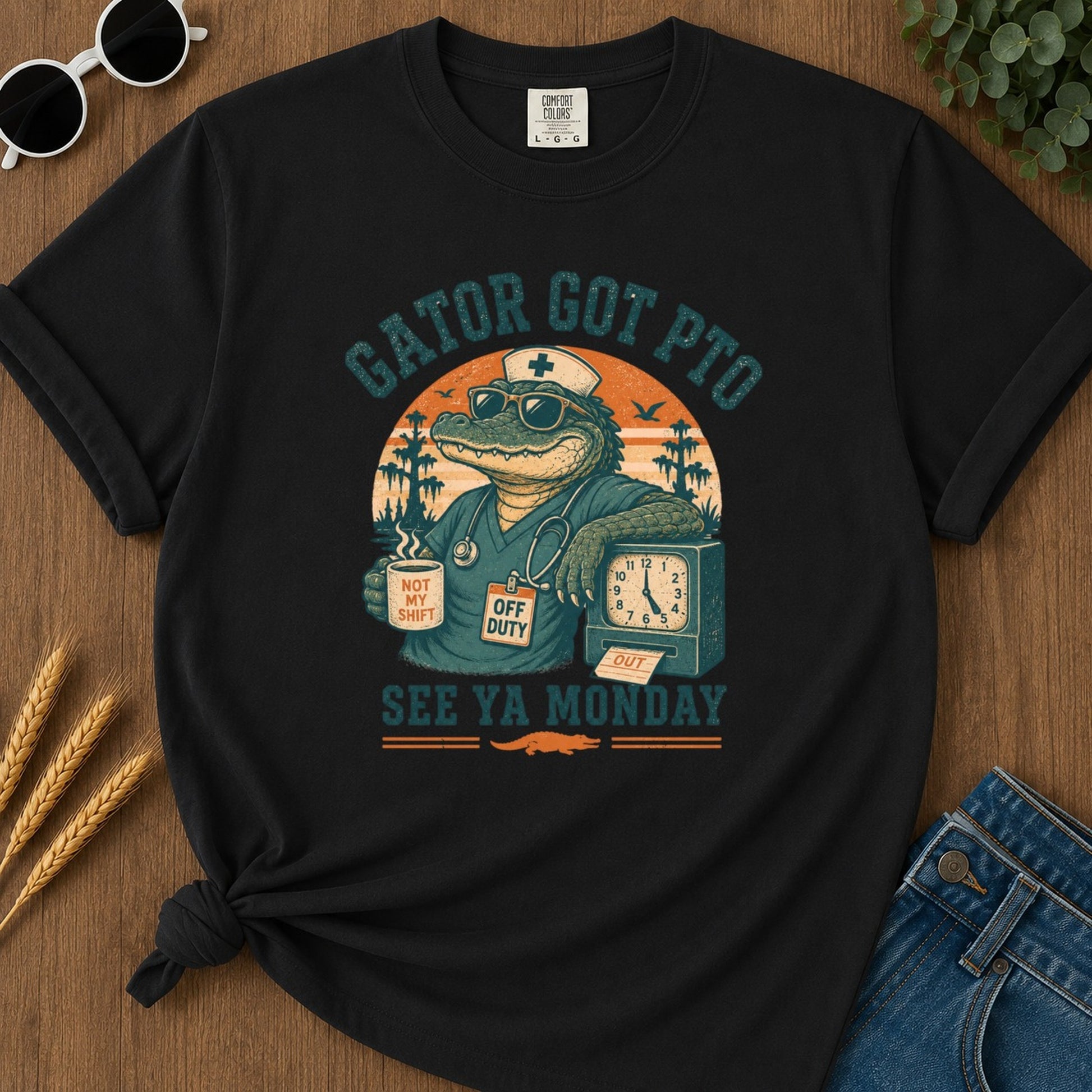 Gator Got Pto T-shirt - Black Mockup