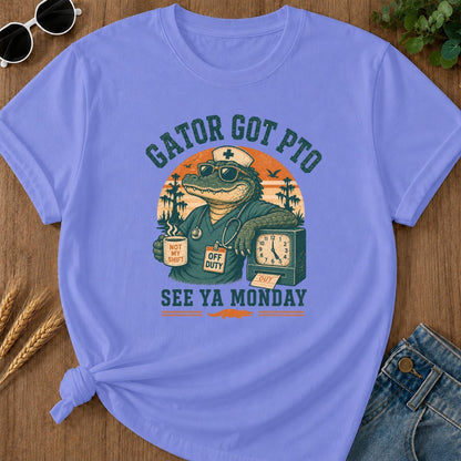Gator Got Pto T-shirt - Flo Blue Mockup