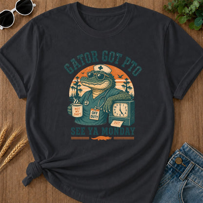 Gator Got Pto T-shirt - Graphite Mockup