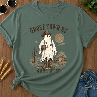 Ghost Town Rn T-shirt - Blue Spruce Mockup