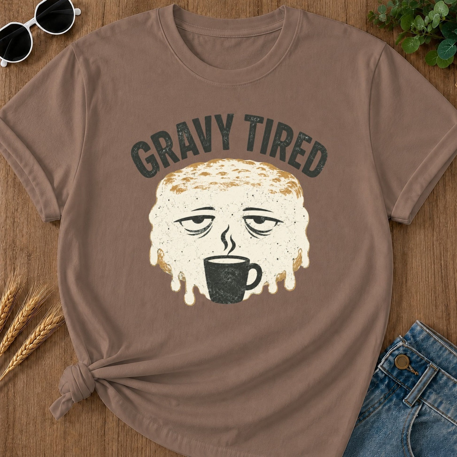 Gravy Tired T-shirt - Espresso Mockup