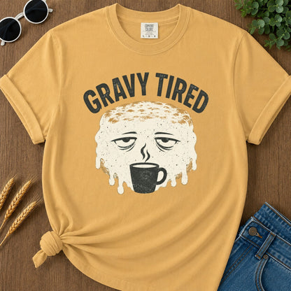 Gravy Tired T-shirt - Mustard Mockup
