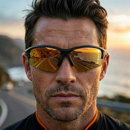 Half Glare | Polarized UV400 Half Frame Sunglasses – Driving & Cycling Unisex – Sunglasses | RAYZORA