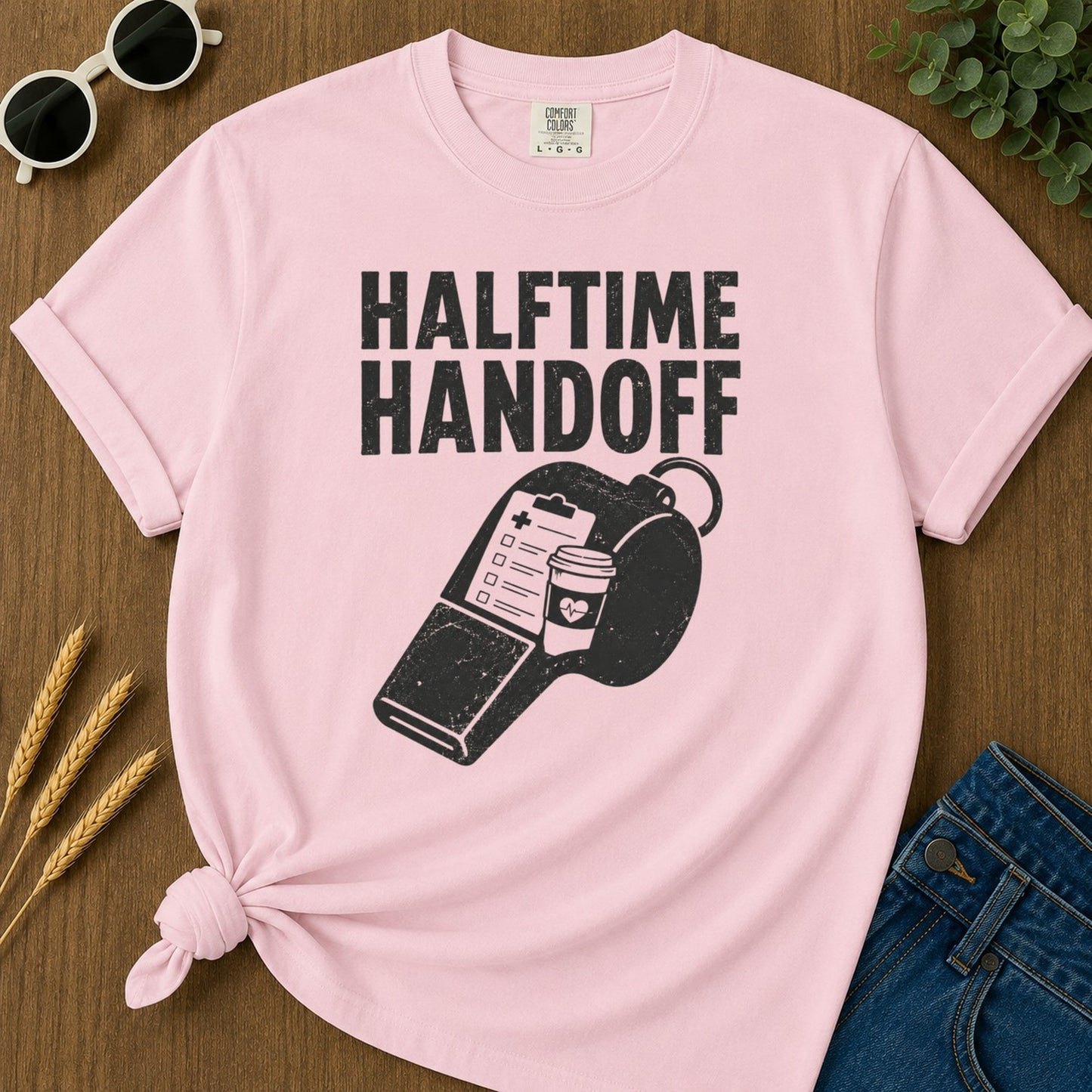 Halftime Handoff Variant T-shirt - Blossom Mockup