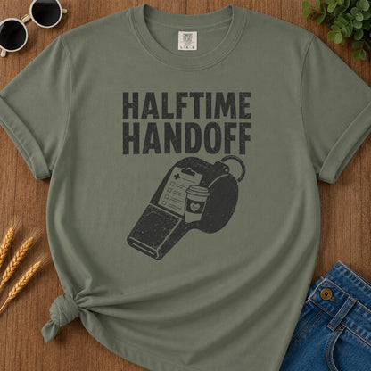 Halftime Handoff Variant T-shirt - Moss Mockup