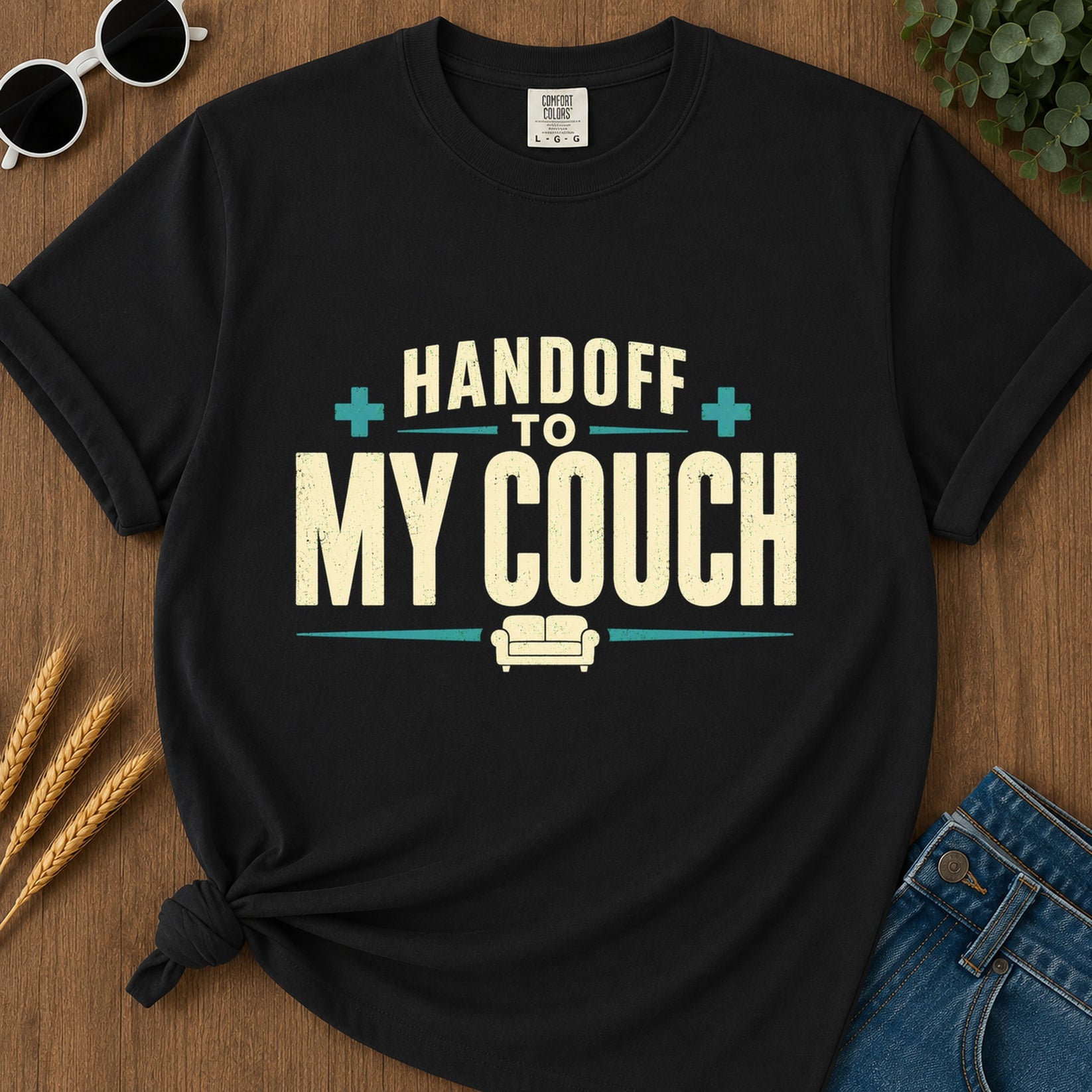 Handoff To My Couch T-Shirt - Black