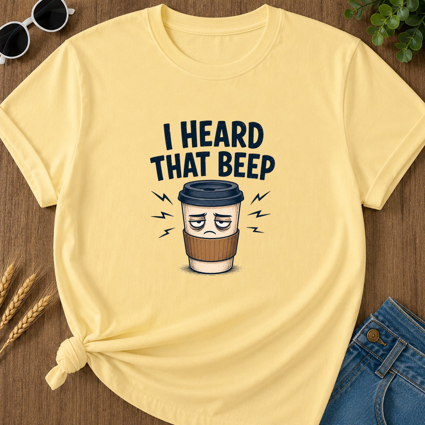 Heard That Beep T-Shirt - Butter