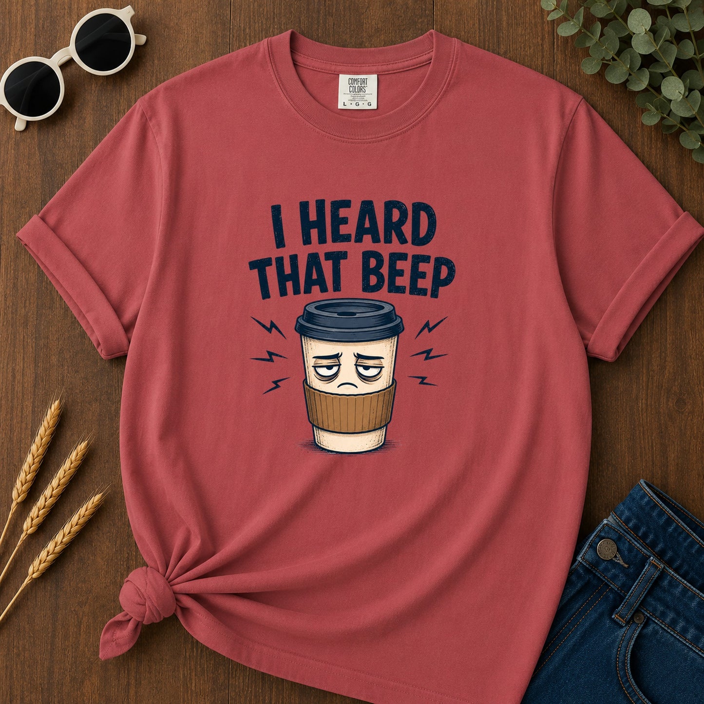 Heard That Beep T-Shirt - Crimson