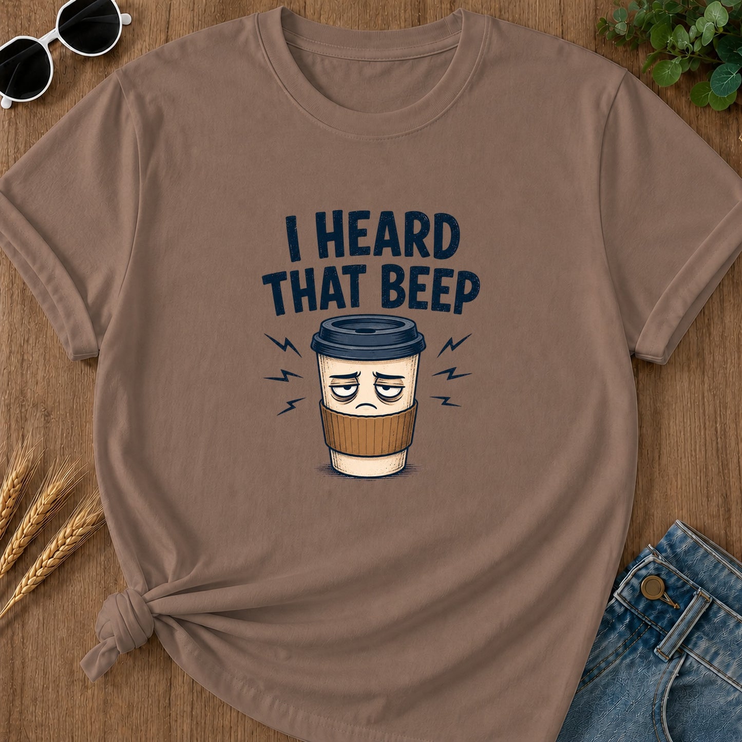 Heard That Beep T-Shirt - Espresso