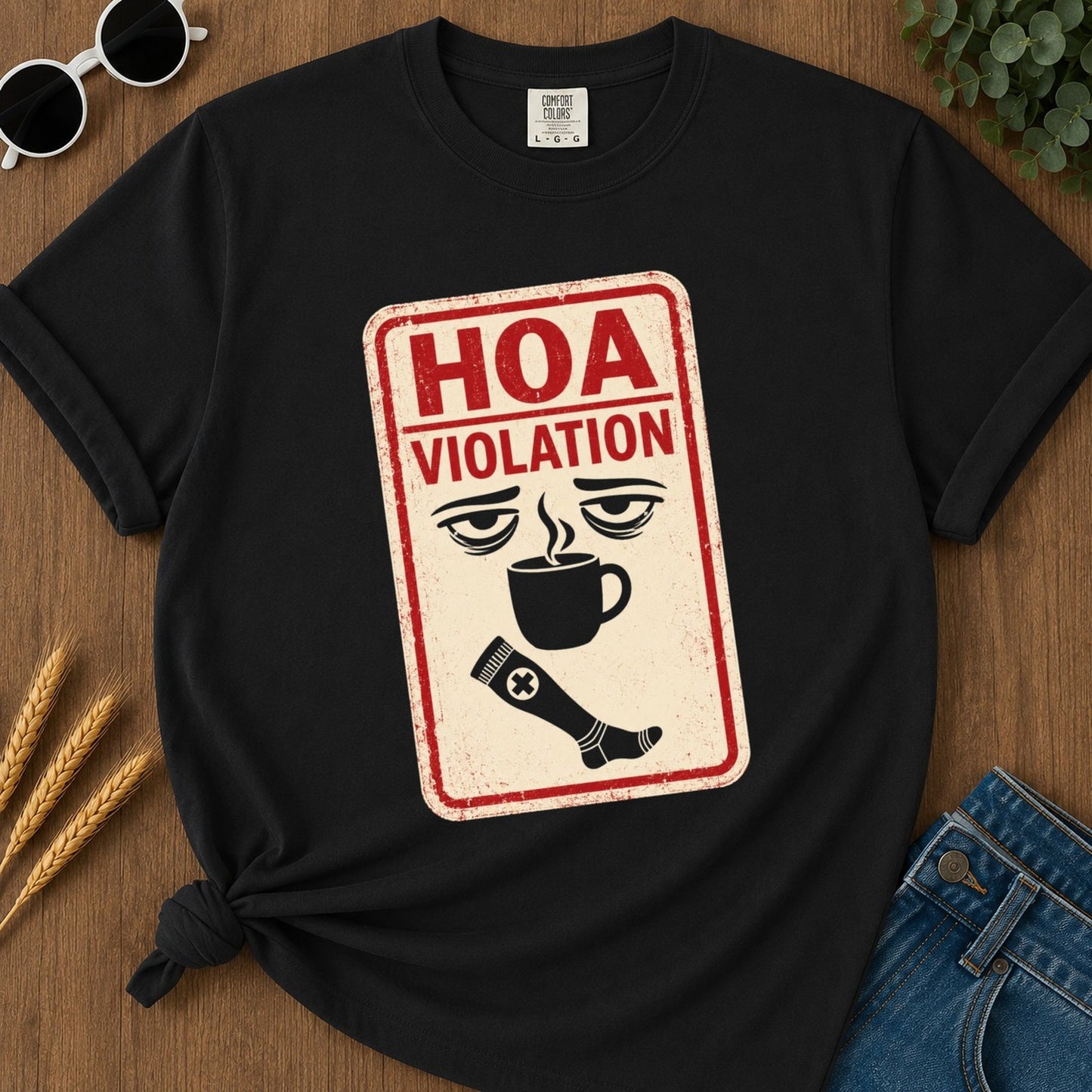 Hoa Violation T-shirt - Black Mockup