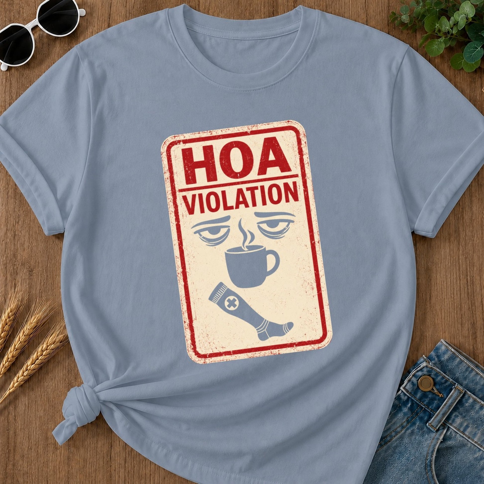 Hoa Violation T-shirt - Blue Jean Mockup