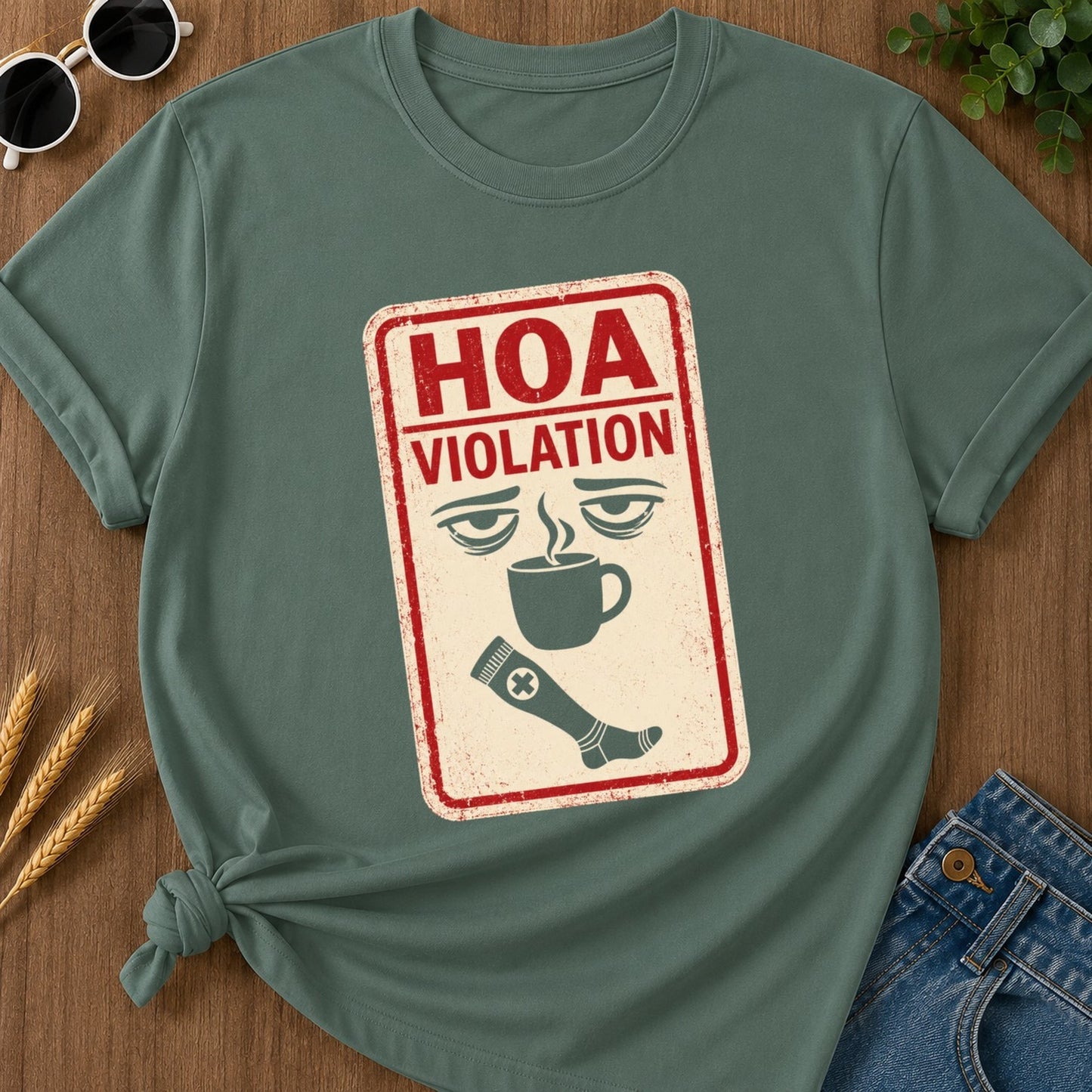 Hoa Violation T-shirt - Blue Spruce Mockup