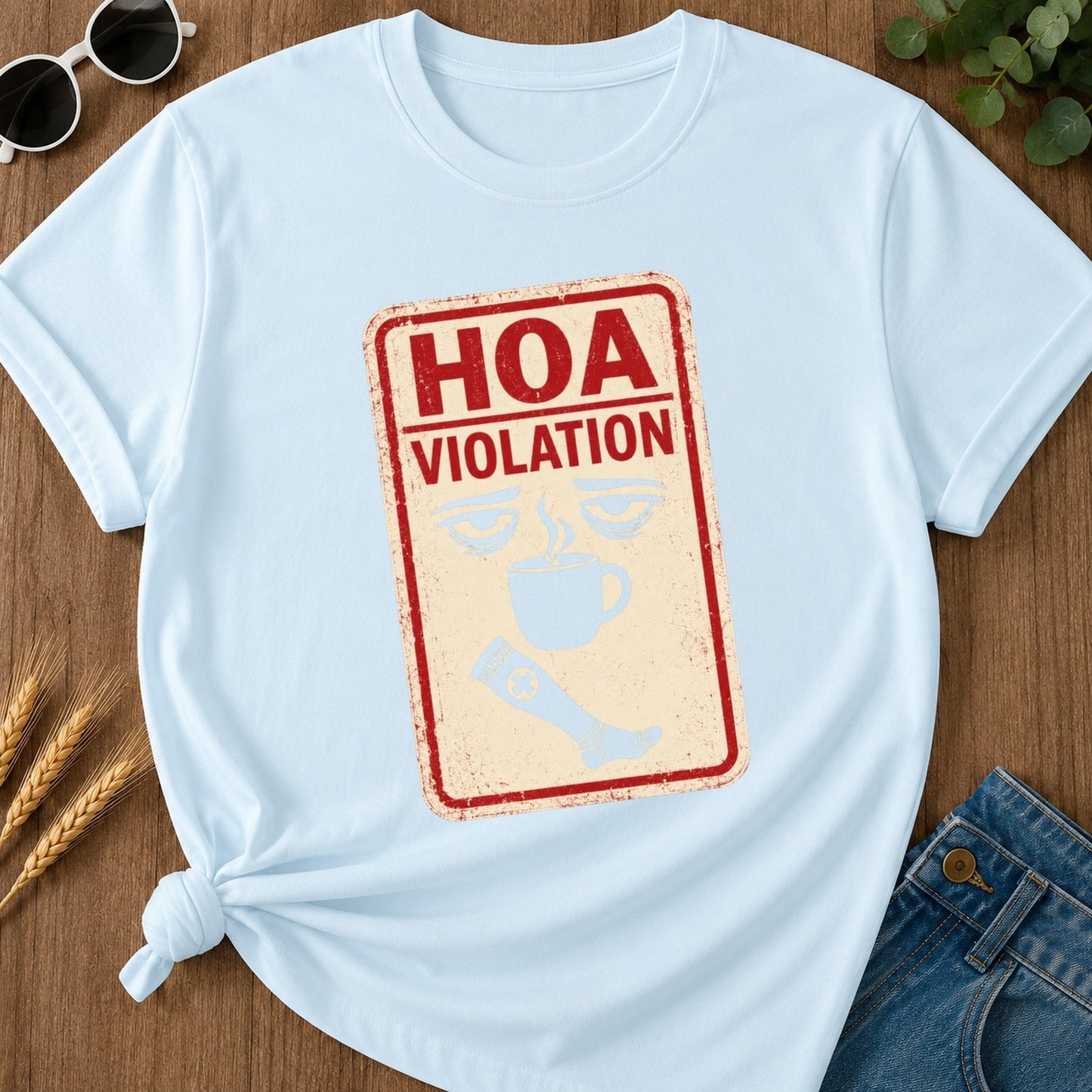 Hoa Violation T-shirt - Chambray Mockup