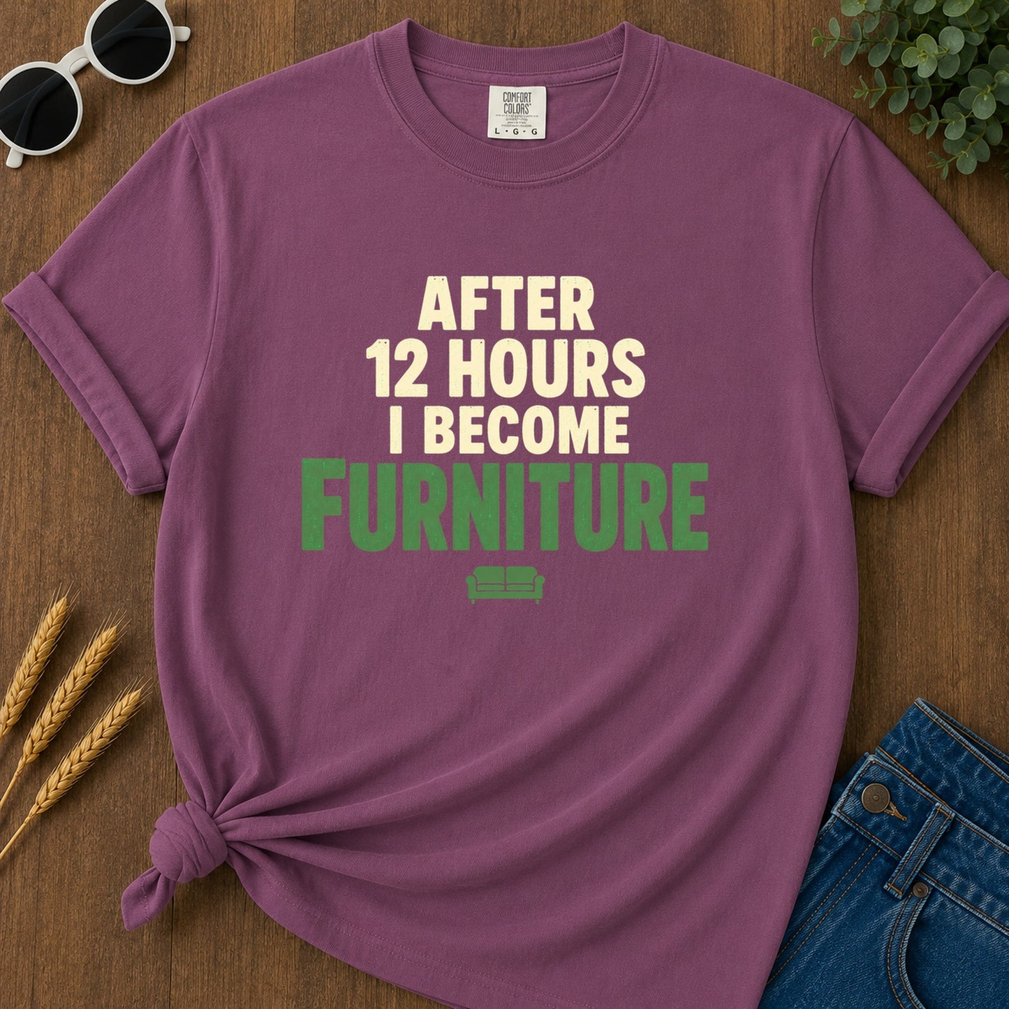 Hours After Become Furniture T-Shirt - Berry