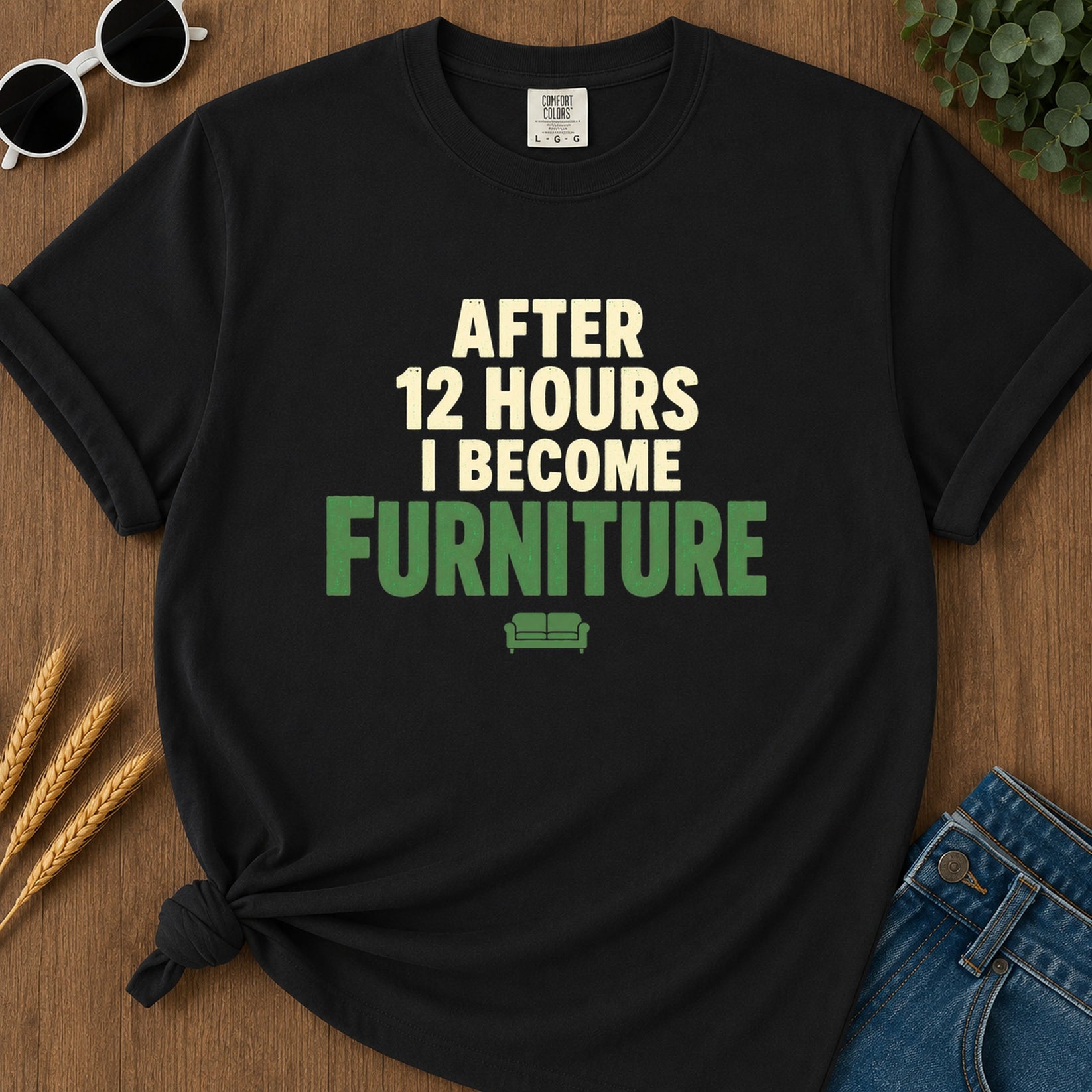Hours After Become Furniture T-Shirt - Black