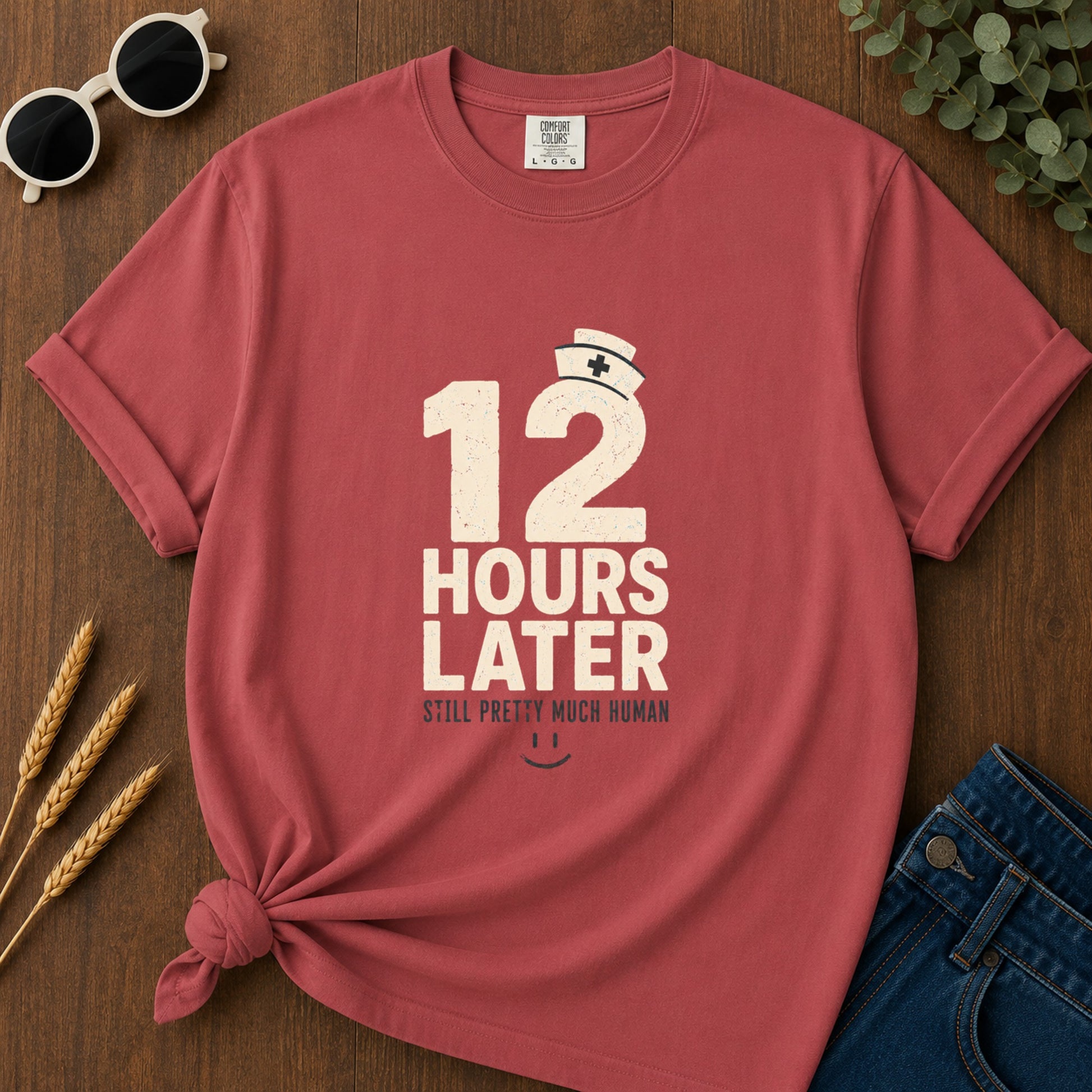 Hours Later T-Shirt - Crimson
