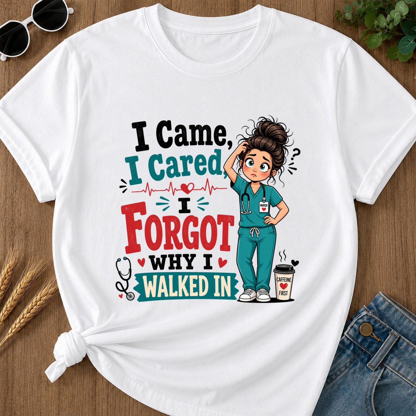 I Came I Cared T-Shirt - White