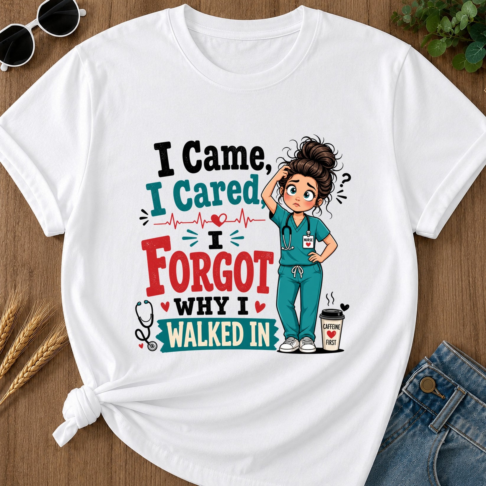 I Came I Cared T-Shirt - White