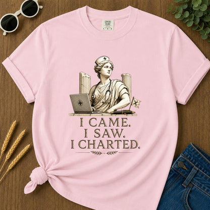 I Came I Saw I Charted T-Shirt - Blossom