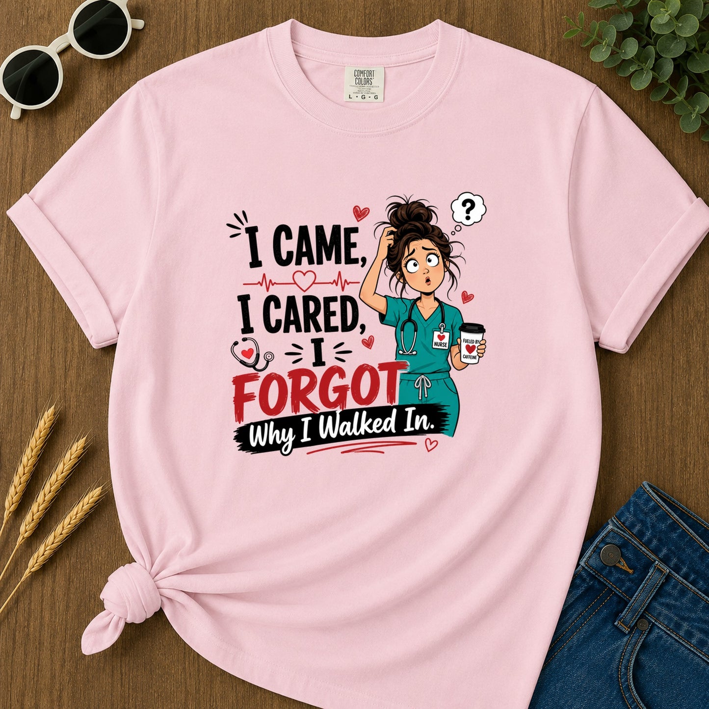 Icame I Cared T-Shirt - Blossom