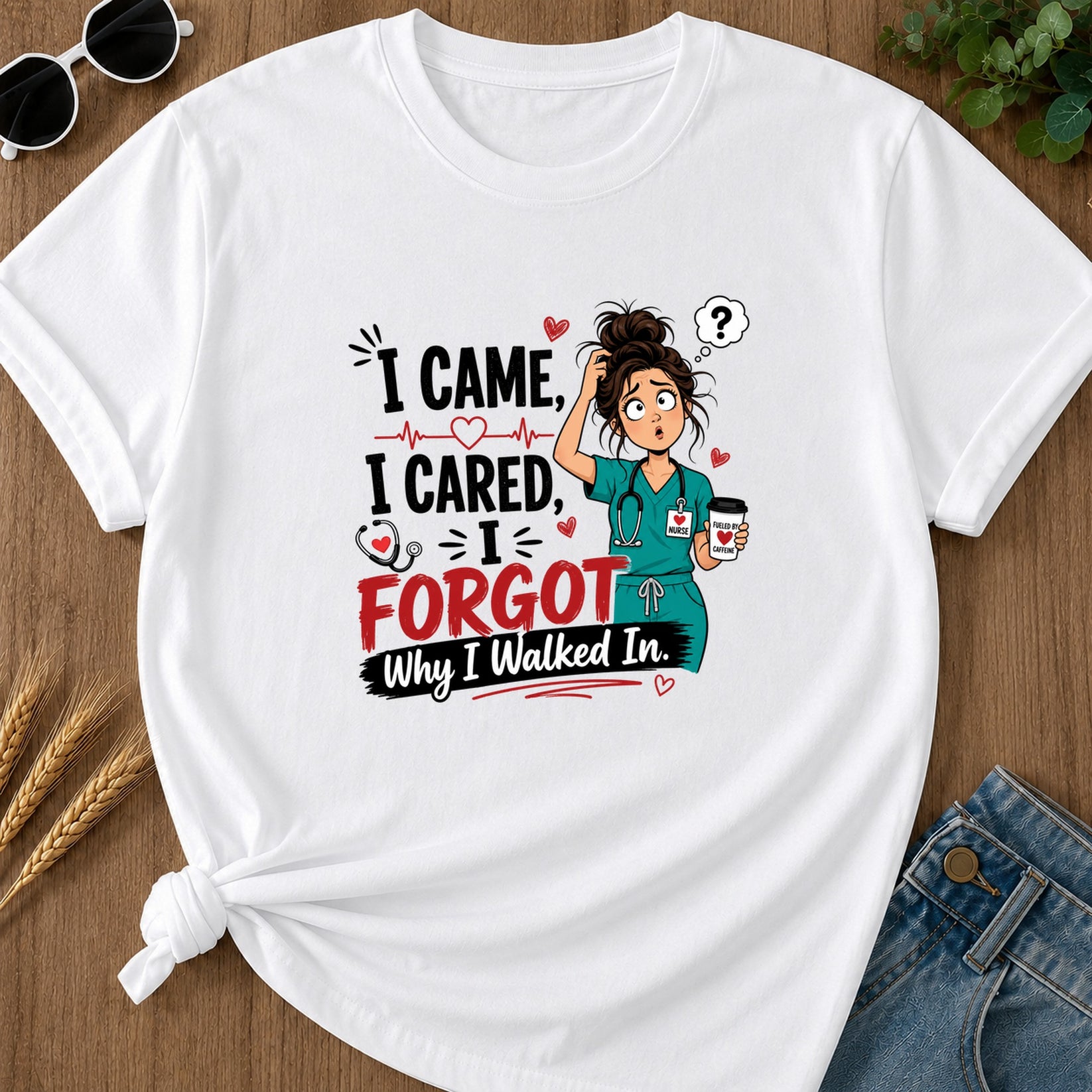 Icame I Cared T-Shirt - White