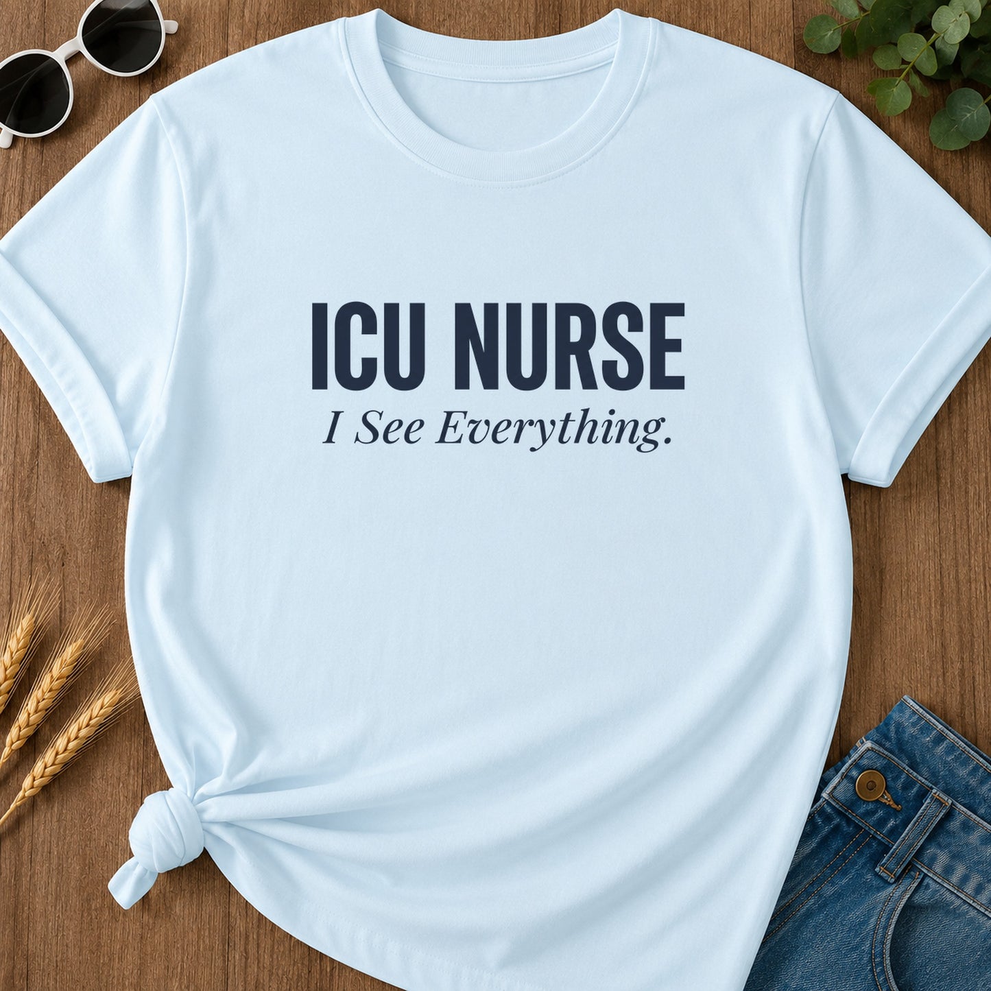 ICU Nurse T-Shirt - Chambray