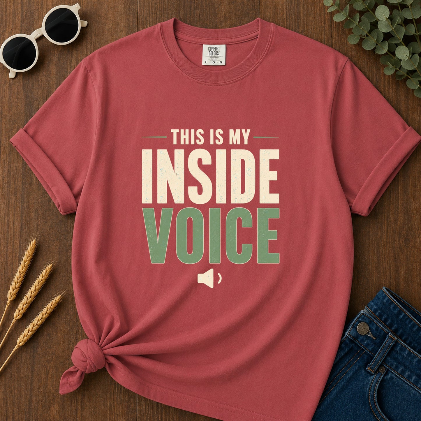 Inside Voice T-Shirt - Crimson