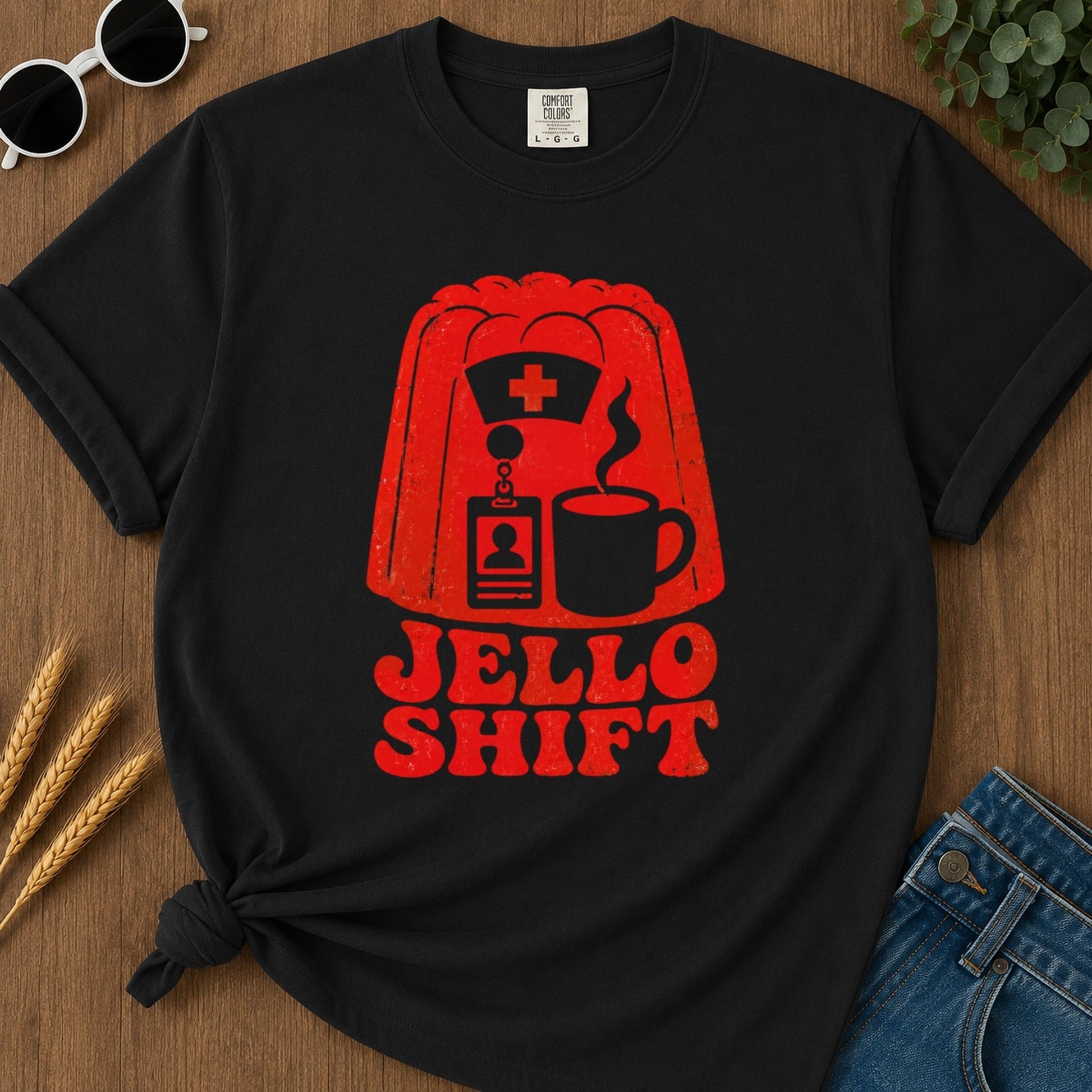 Jello Shift T-shirt - Black Mockup