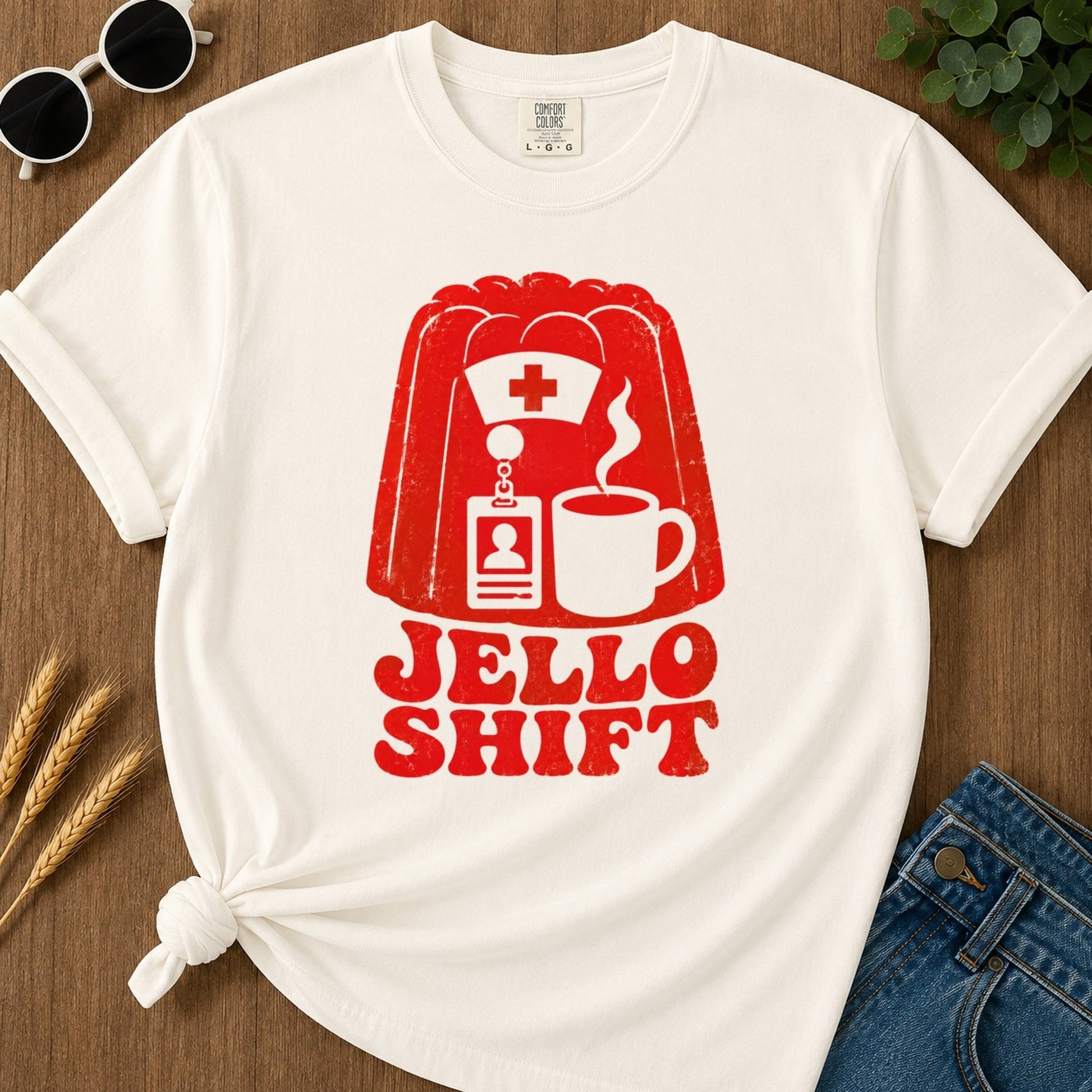 Jello Shift T-shirt - Ivory Mockup