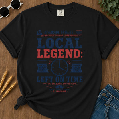 Left Time T-shirt - Black Mockup