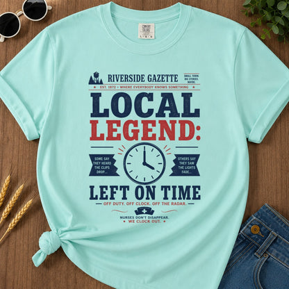 Left Time T-shirt - Chalky Mint Mockup
