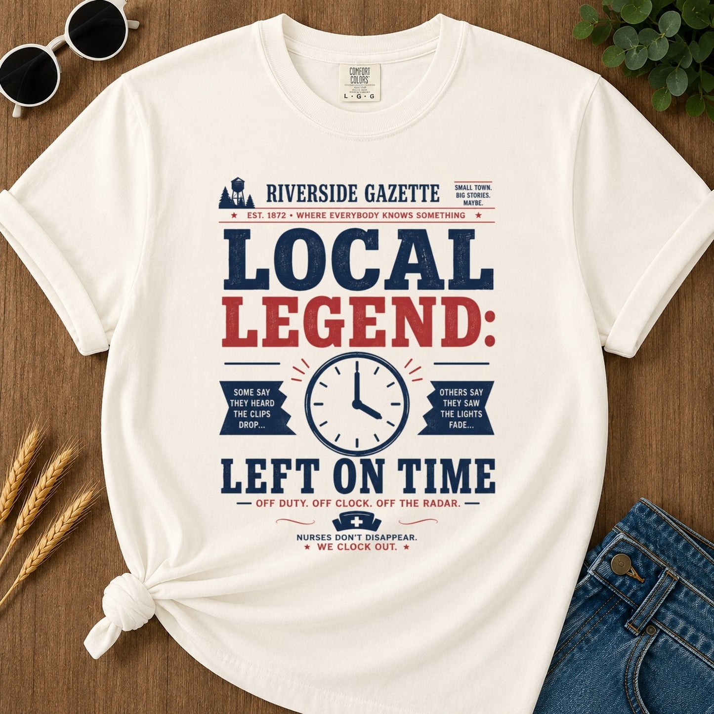 Left Time T-shirt - Ivory Mockup