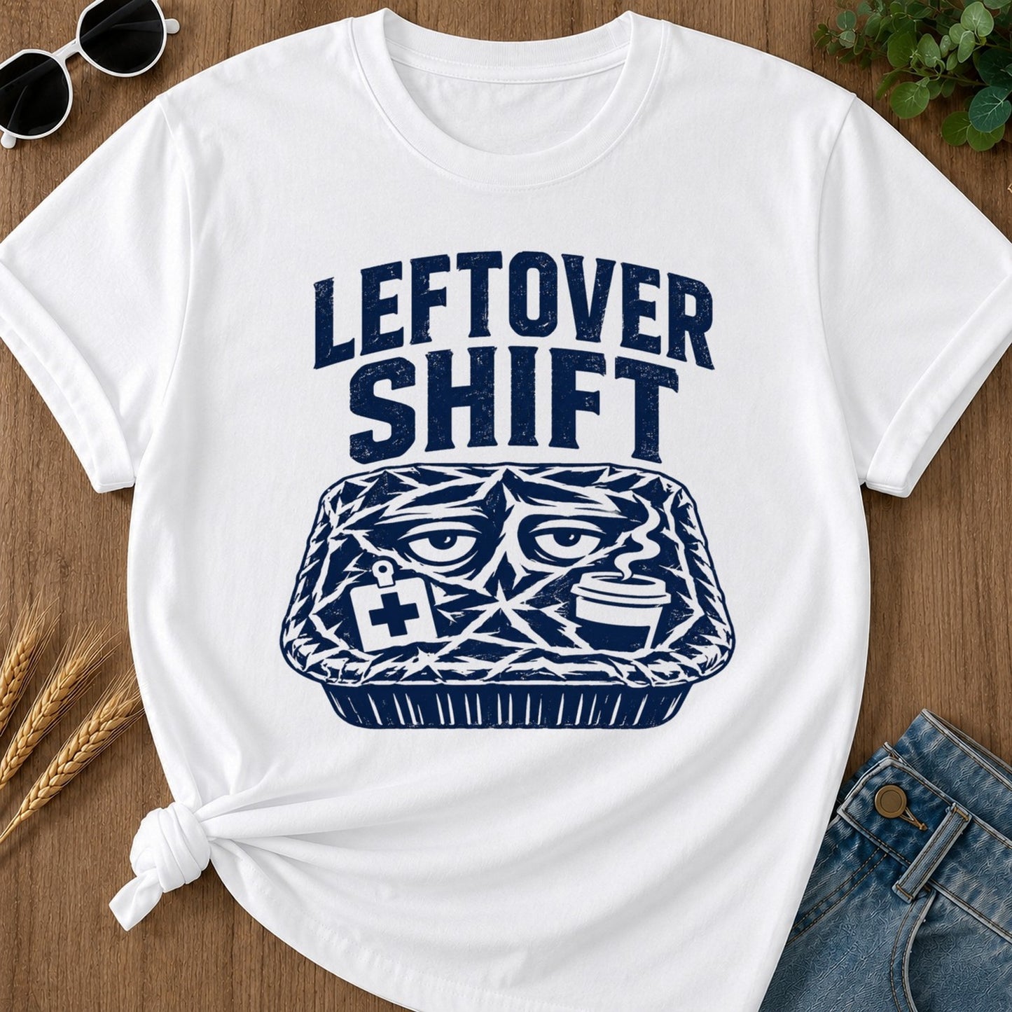Leftover Shift T-shirt - White Mockup