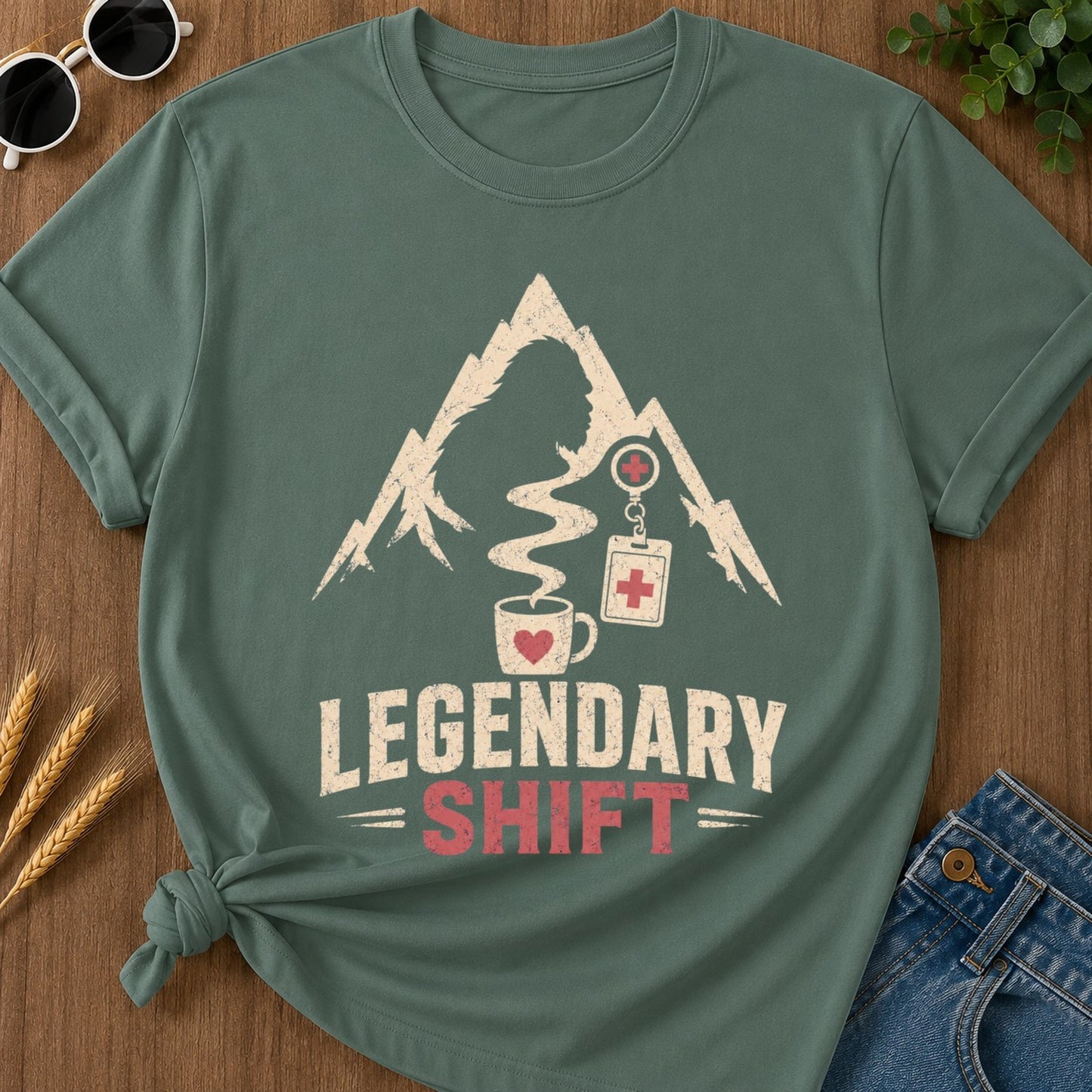 Legendary Shift T-shirt - Blue Spruce Mockup