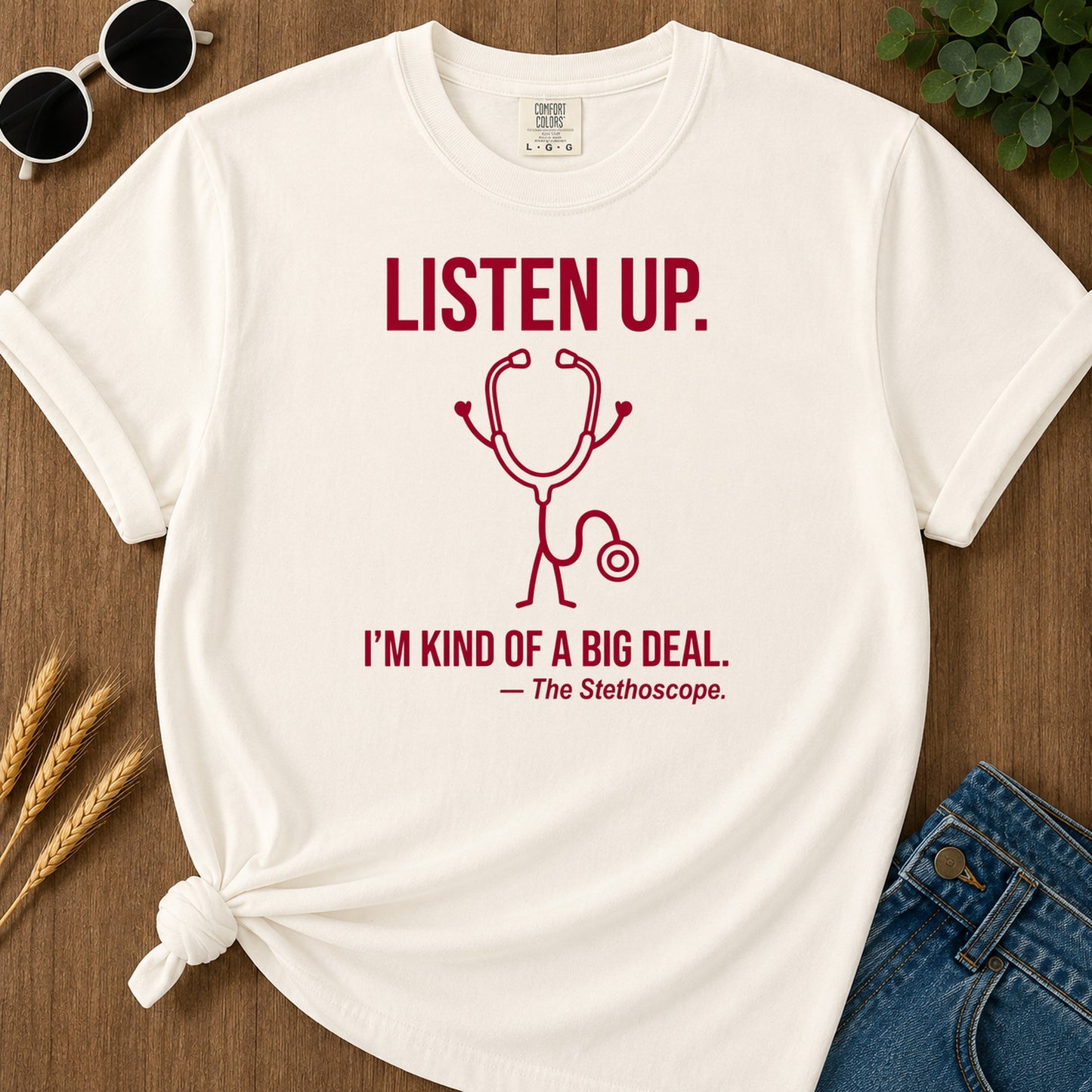 Listen Up T-Shirt - Ivory