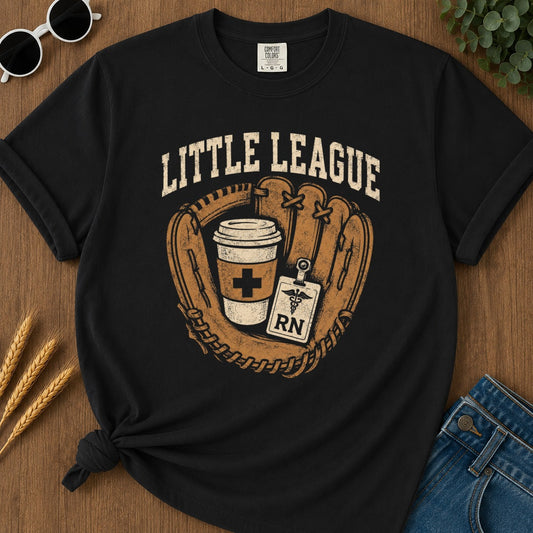 Little League T-shirt - Black Mockup