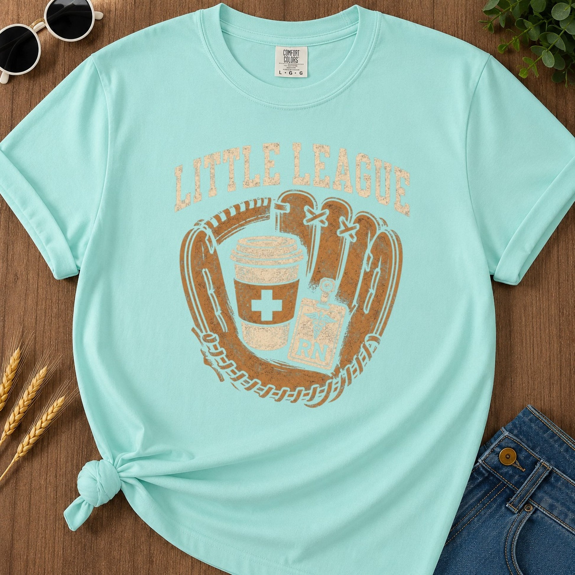 Little League T-shirt - Chalky Mint Mockup