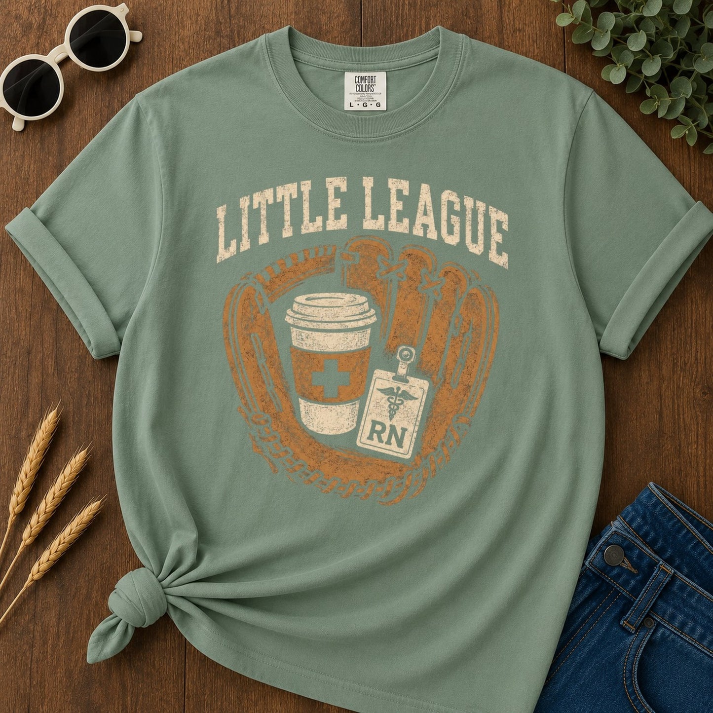 Little League T-shirt - Light Green Mockup