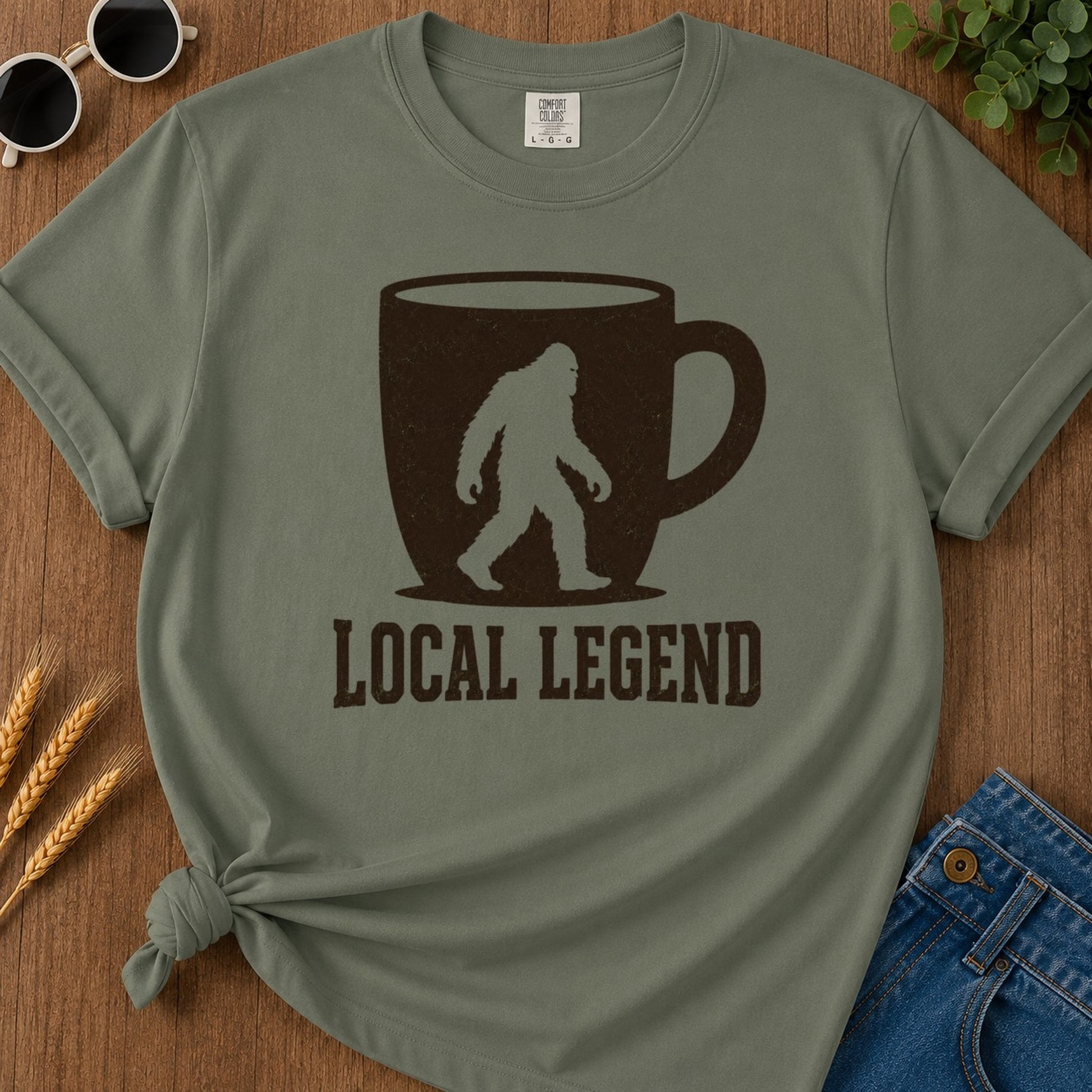 Local Legend T-shirt - Moss Mockup