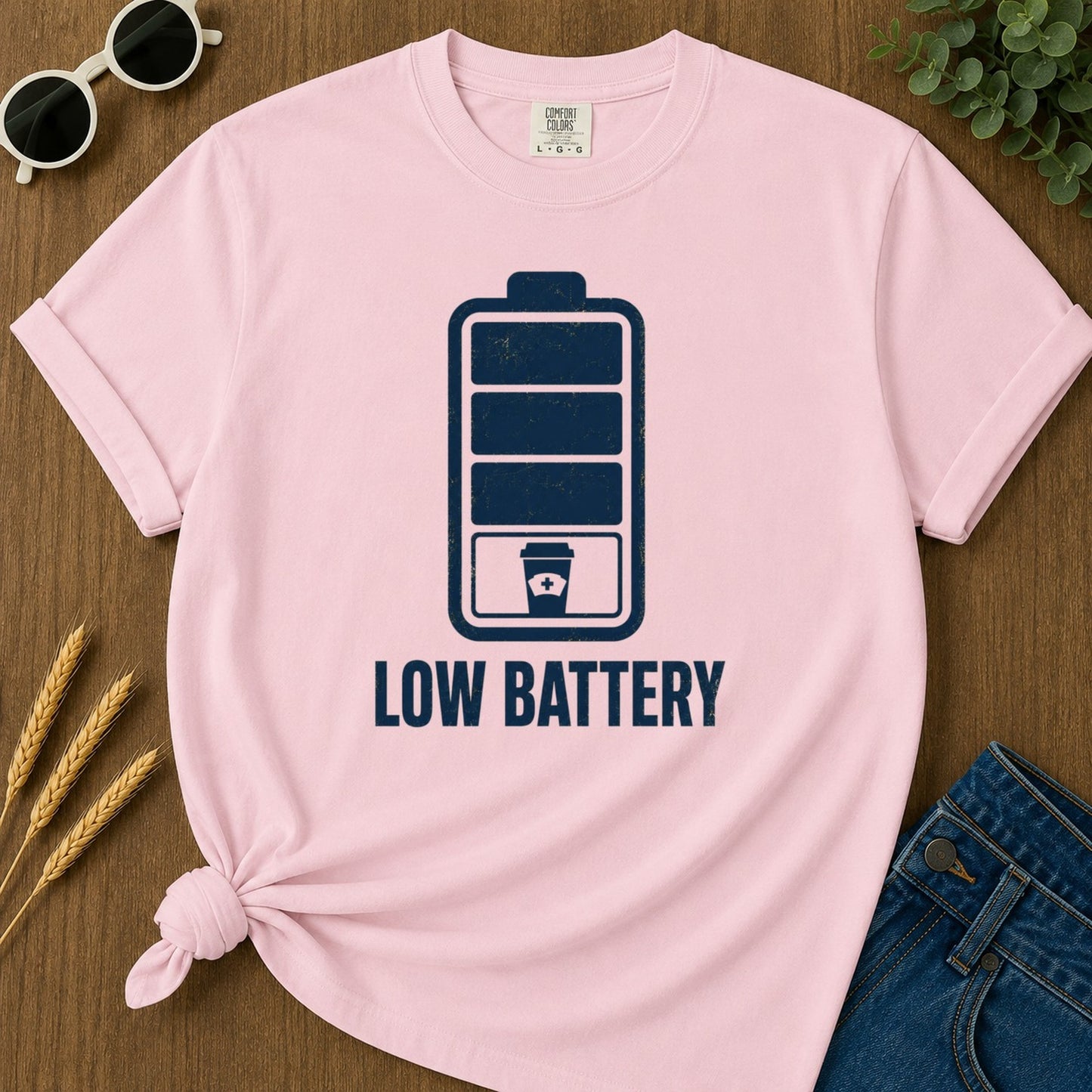 Low Battery T-shirt - Blossom Mockup