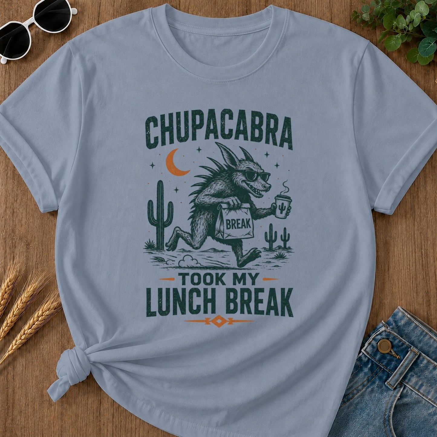 Lunch Break T-shirt - Blue Jean Mockup