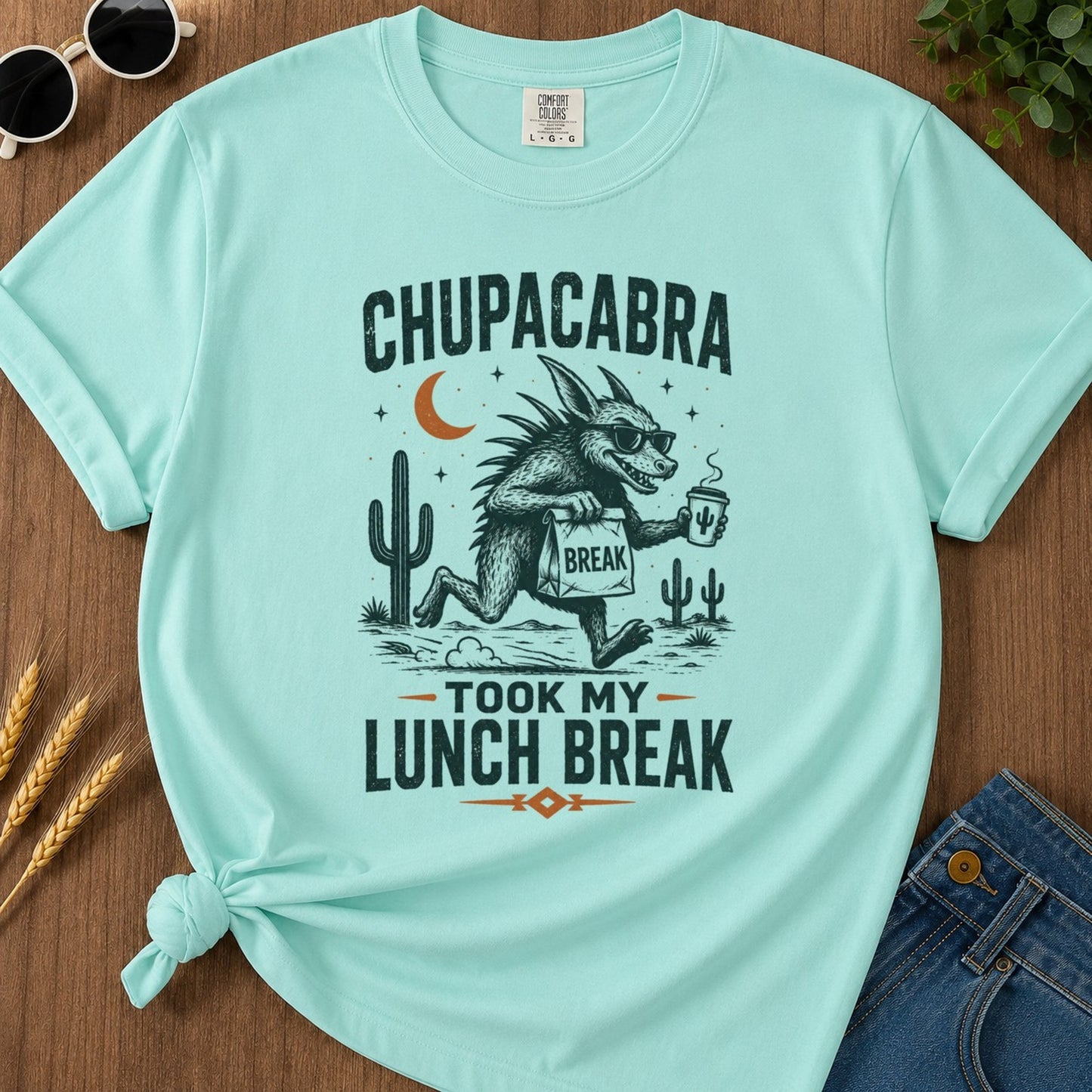 Lunch Break T-shirt - Chalky Mint Mockup