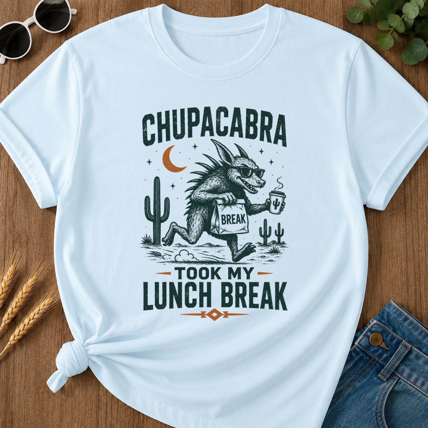 Lunch Break T-shirt - Chambray Mockup