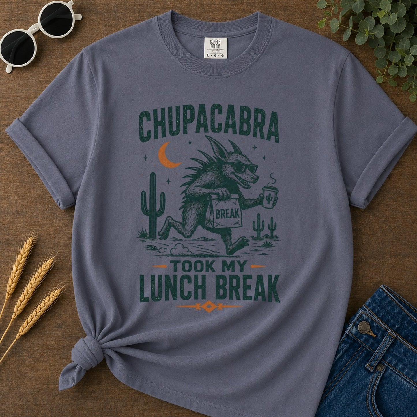 Lunch Break T-shirt - Navy Mockup