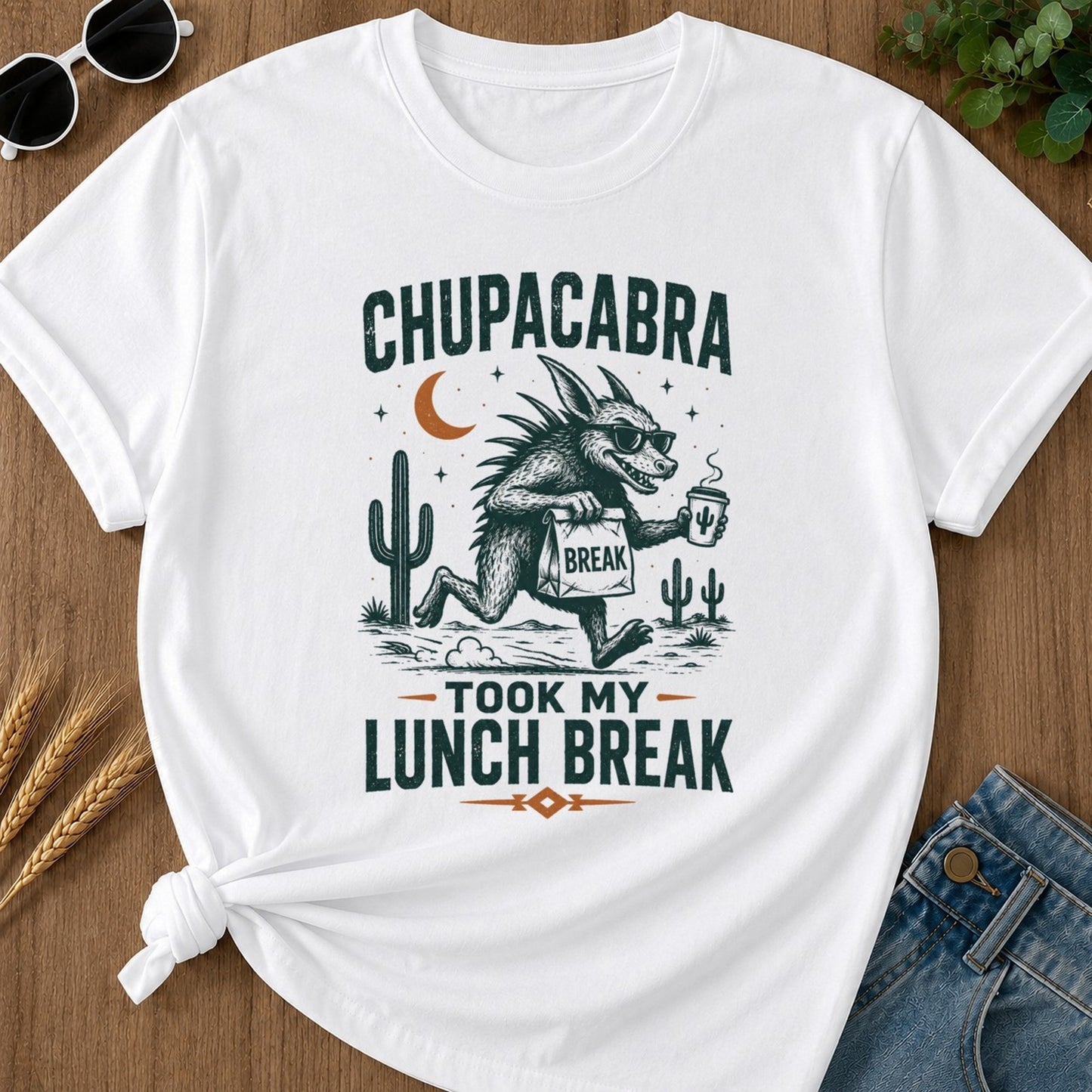 Lunch Break T-shirt - White Mockup
