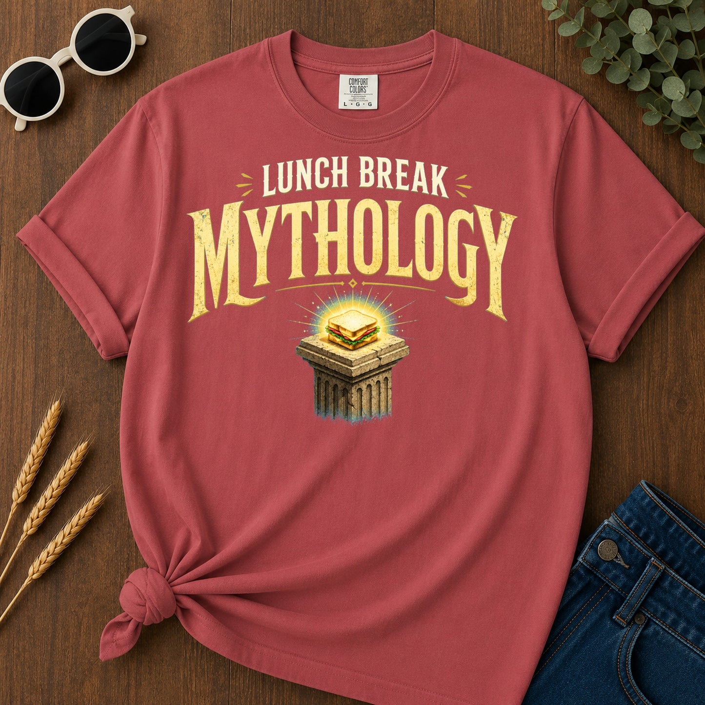 Lunch Break Mythology T-Shirt - Crimson